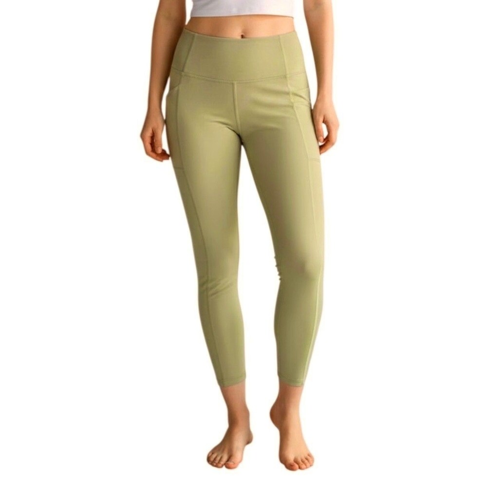 Girlfriend Collective Women's High Waisted Leggings w/Pockets Size S Yellow